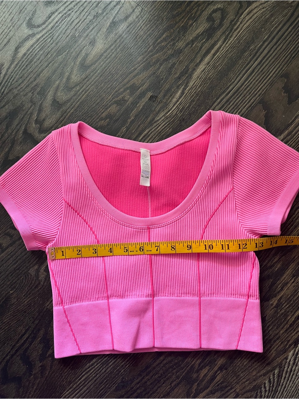 Aerie Offline Seamless Corset Ribbed Stretch Crop Top Size M Hot Pink Barbie - Picture 4 of 6